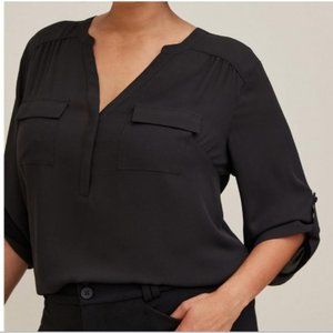 Harper Georgette Pullover 3/4 Sleeve Blouse Sz 6